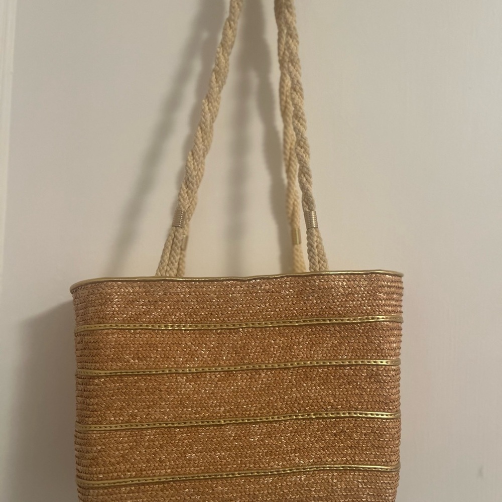 Wheat straw wicker purse